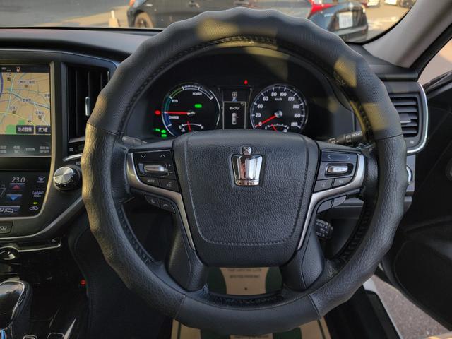 クラウンハイブリッド アスリートG 後期モデル 黒本革 スパッタリング18インチAW LEDライト&フォグ Bluetooth USB TVキット 電動サンシェード イージークローザー ドラレコ 衝突軽減 レーダークルーズ BSM(35枚目)