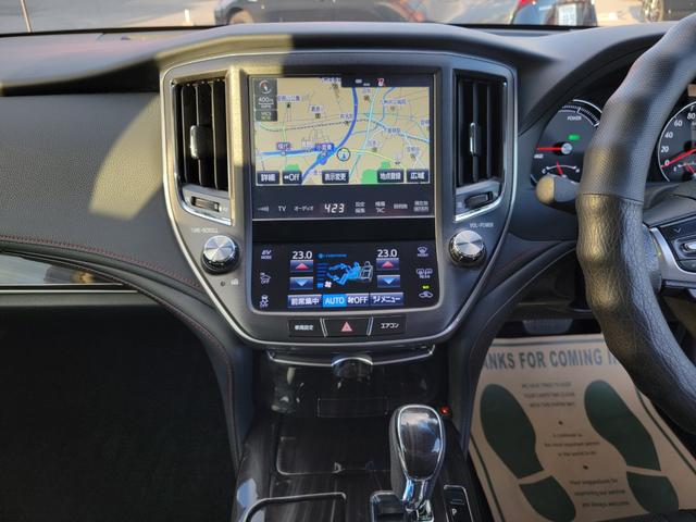 クラウンハイブリッド アスリートG 後期モデル 黒本革 スパッタリング18インチAW LEDライト&フォグ Bluetooth USB TVキット 電動サンシェード イージークローザー ドラレコ 衝突軽減 レーダークルーズ BSM(40枚目)