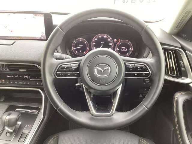 CX-80 3.3 XD Lパッケージ ディーゼルターボ エアバック ABS マツダコネクトナビ アルミホイール パノラマサンルーフ フルセグTV オートクルーズコントロール 電動リアゲート レザーシート 全周囲カメラ パワーシート スマートキー 3列シート(14枚目)