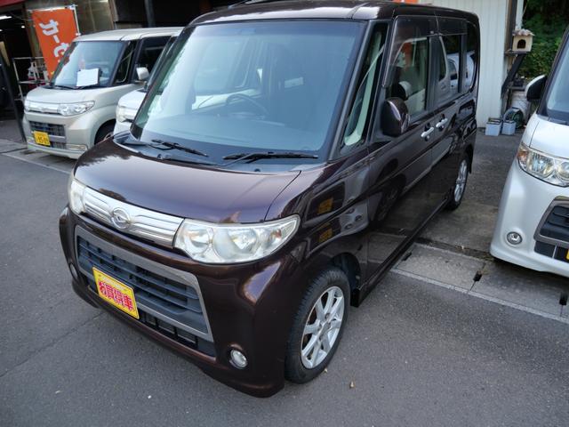 タント カスタムＸ　ナビ　フルセグ　左側電動スライドドア　オートエアコン　ＥＴＣ　電動格納ミラー　プライバシーガラス　セキュリティ　純正１４インチアルミホイール（2枚目）
