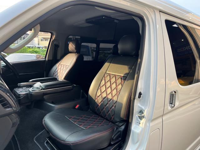 ハイエースワゴン ＧＬ　ワンオーナー　ＥＳＳＥＸ１９インチアルミ　ローダウン　レガンスフルエアロ　ローダウンバッドフェイス　ＬＥＤテール　シートカバー　アルパインビッグＸ　後席モニター　前後ドラレコ（19枚目）