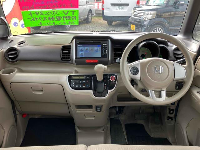 Ｎ－ＢＯＸ Ｇ・Ｌパッケージ　ＥＴＣ　両側スライド・片側電動　ＴＶ　スマートキー　アイドリングストップ　電動格納ミラー　ベンチシート　ＣＶＴ　盗難防止システム　ＡＢＳ　ＥＳＣ　ＣＤ　ＤＶＤ再生　ＵＳＢ　アルミホイール（2枚目）