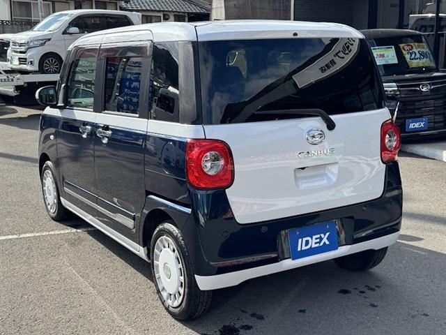 ムーヴキャンバス ストライプスＧ　両側パワースライドドア　プッシュスタート　ＥＴＣ車載器　純正ナビ　フルセグＴＶ　パノラマビューモニター　シートヒーター　ホッとカップホルダー　前後ドライブレコーダー　ＬＥＤヘッドライト・フォグランプ（4枚目）