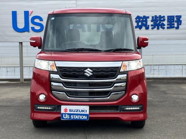 スペーシアカスタムＺ ユーティリティパッケージ／サポカー　衝突安全ボディ　衝突被害軽減システム　アイドリングストップ　プッシュスタート　スライドドア　純正ナビ　ＥＴＣ　オートエアコン　シートヒーター　横滑り防止機能　盗難防止システム（5枚目）