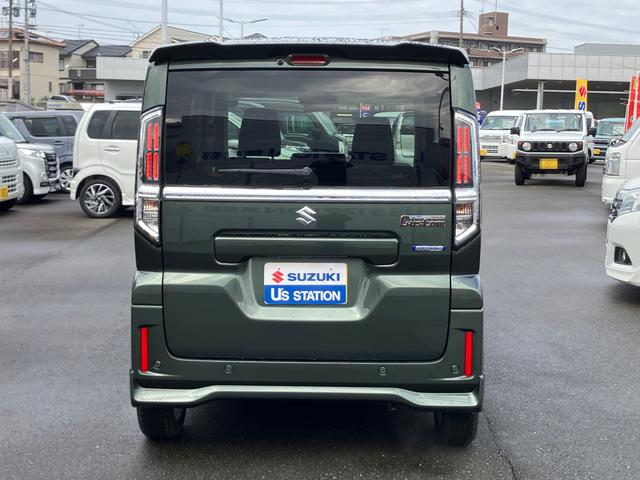 スペーシアカスタム ＨＹＢＲＩＤ　ＧＳ／サポカー　衝突安全ボディ　衝突被害軽減システム　アイドリングストップ　プッシュスタート　オーディオレス　スライドドア　オートライト　シートヒーター　オートエアコン　横滑り防止機能　盗難防止システム（8枚目）