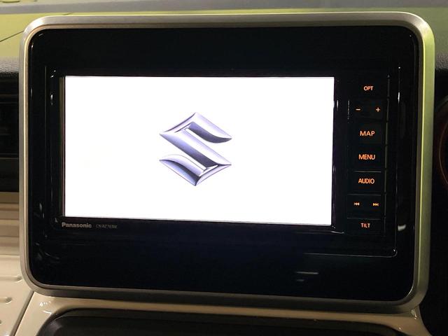 スペーシア ハイブリッドＸ　両側電動スライドドア　純正ナビ　全周囲カメラ　衝突軽減装置　禁煙車　スマートキー　シートヒーター　コーナーセンサー　ＥＴＣ　オートマチックハイビーム　車線逸脱警報　誤発進抑制制御機能（4枚目）