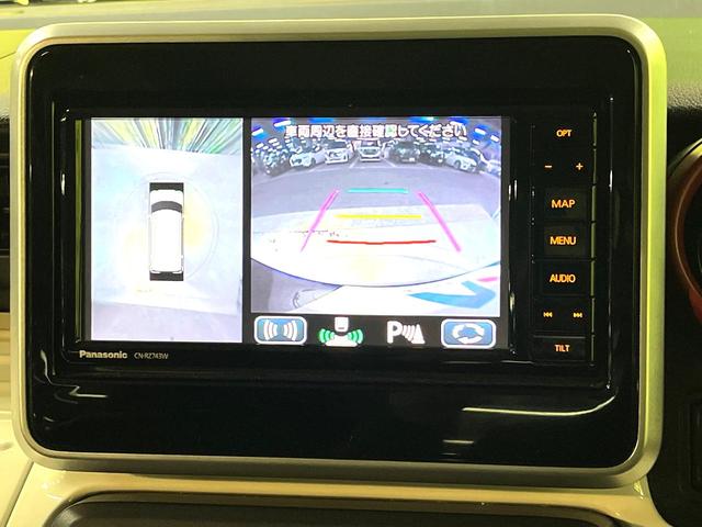 スペーシア ハイブリッドＸ　両側電動スライドドア　純正ナビ　全周囲カメラ　衝突軽減装置　禁煙車　スマートキー　シートヒーター　コーナーセンサー　ＥＴＣ　オートマチックハイビーム　車線逸脱警報　誤発進抑制制御機能（5枚目）