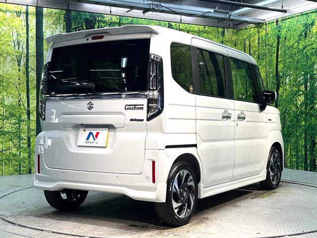 スペーシアカスタム ハイブリッドＸＳ　届出済未使用車　両側電動スライドドア　純正９型ナビ　全周囲カメラ　衝突被害軽減システム　レーダークルーズ　ハーフレザーシート　シートヒーター　コーナーセンサー　ＬＥＤヘッド　オートマチックハイビーム（16枚目）