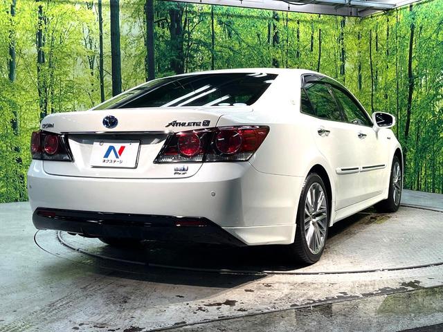 クラウンハイブリッド アスリートS Four 4WD 禁煙車 純正8型ナビ バックカメラ 衝突被害軽減システム レーダークルーズ ドラレコ ETC Bluetooth フルセグ コーナーセンサー スマートキー LEDヘッド 純正18インチアルミ(17枚目)