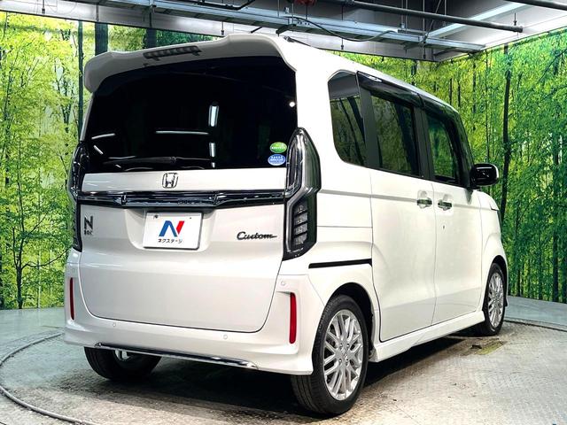 N-BOXカスタム Lターボ ターボ 禁煙車 衝突被害軽減システム 両側電動スライドドア 純正SDナビ バックカメラ ETC Bluetooth フルセグ シートヒーター コーナーセンサー スマートキー LEDヘッドライト(18枚目)