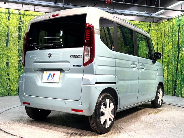 スペーシア ハイブリッドＸ　禁煙車　届出済未使用車　両側電動ドア　セーフティサポート　シートヒーター　コーナーセンサー　スマートキー　ＬＥＤヘッド　オートハイビーム　車線逸脱警報　オートエアコン　盗難防止装置　オットマン（17枚目）