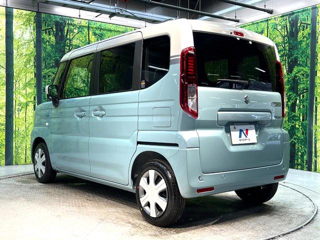 スペーシア ハイブリッドＸ　禁煙車　届出済未使用車　両側電動ドア　セーフティサポート　シートヒーター　コーナーセンサー　スマートキー　ＬＥＤヘッド　オートハイビーム　車線逸脱警報　オートエアコン　盗難防止装置　オットマン（30枚目）
