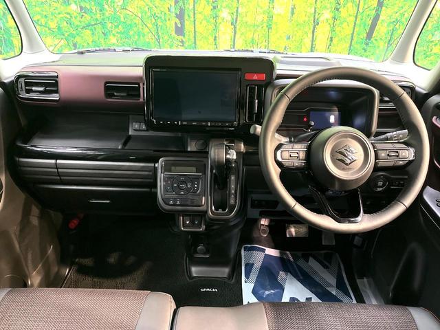 スペーシアカスタム ハイブリッドＸＳ　禁煙車　純正１０インチナビ　両側電動ドア　バックカメラ　衝突被害軽減システム　レーダークルーズ　ハーフレザーシート　前席シートヒーター　ドラレコ　ＬＥＤヘッド　ビルトインＥＴＣ　オートハイビーム（2枚目）