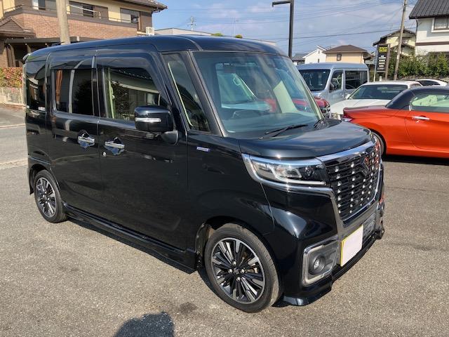 スペーシアカスタム ハイブリッドＸＳターボ　４ＷＤ　純正８インチナビ　ドラレコ　後席モニターＸ２　衝突軽減ブレーキ　全方位カメラ　ＨＵＤ　ＬＥＤヘッドライト＆フォグ　両側パワスラ　スマートキーＸ２　ハーフレザーシート　１５ＡＷ　１年保証付き（7枚目）