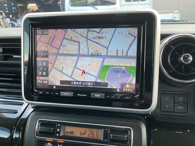 スペーシアカスタム ハイブリッドＸＳターボ　４ＷＤ　純正８インチナビ　ドラレコ　後席モニターＸ２　衝突軽減ブレーキ　全方位カメラ　ＨＵＤ　ＬＥＤヘッドライト＆フォグ　両側パワスラ　スマートキーＸ２　ハーフレザーシート　１５ＡＷ　１年保証付き（60枚目）