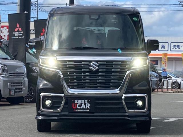 スペーシアカスタム ハイブリッドＸＳ　両側パワ－スライドドア　車線逸脱　スマキー　ソナー　キーレスエントリー　アイドルストップ　シートＨ　フルフラットシート　ＬＥＤヘッドライト　ナビＴＶ　ドライブレコーダー　オートエアコン　ベンチシート（3枚目）