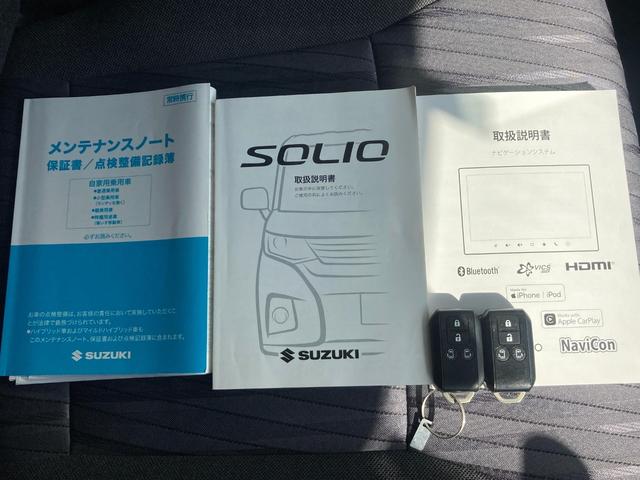 ソリオ ハイブリッドＭＺ　３６０度カメラ　Ｗ電動ドア　ヒーター　リアカメラ　アダクティブクルーズコントロール　車線逸脱　フルフラット　ＳＲＳ　サイドエアバック　ＰＳ　Ｃセンサー　ＡＢＳ　オートＬＥＤ　パワーウィンドウ　盗難防止（32枚目）