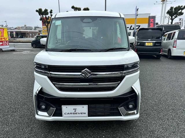 スペーシアカスタム ハイブリッドＧＳ　スズキコネクト対応通信機装着車　禁煙車　マルチアラウンドモニター　フルセグＴＶ　Ｂｌｕｅｔｏｏｔｈ　ＣＤ／ＤＶＤ　ドライブレコーダー　衝突被害軽減ブレーキ　障害物センサー　アクセル踏み間違い防止装置（4枚目）