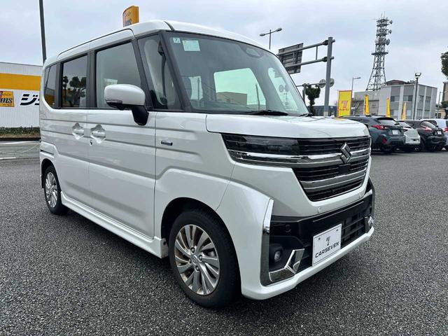 スペーシアカスタム ハイブリッドＧＳ　スズキコネクト対応通信機装着車　禁煙車　マルチアラウンドモニター　フルセグＴＶ　Ｂｌｕｅｔｏｏｔｈ　ＣＤ／ＤＶＤ　ドライブレコーダー　衝突被害軽減ブレーキ　障害物センサー　アクセル踏み間違い防止装置（5枚目）