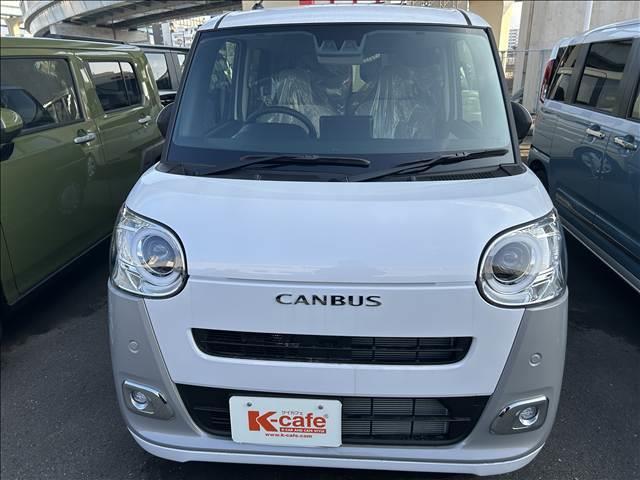 ムーヴキャンバス ストライプスＧ　届出済未使用車　禁煙車両側電動スライドドア　アイドリングストップ　衝突被害軽減ブレーキキーレス　スマートキー　電子パーキング（2枚目）