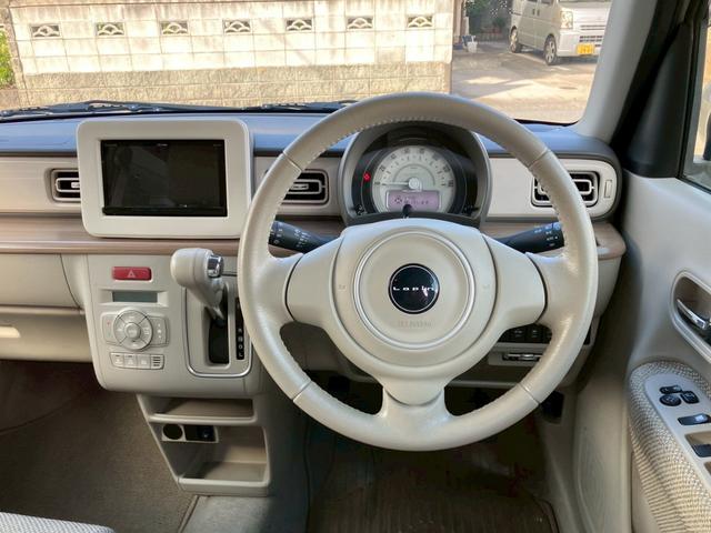 アルトラパン X メモリーナビ フルセグTV LEDヘッドライト 純正14インチAW 革巻ステアリング オートライト スマートキー プッシュスタート アイドリングストップ セキュリティアラーム プライバシーガラス(11枚目)