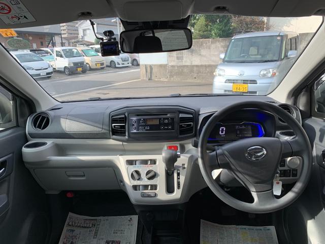 ミライース Ｘ　ＳＡＩＩＩ　ワンオーナー　純正ＣＤチューナー　前後ドラレコ　ＬＥＤヘッドライト　ラバーマット　サイドバイザー　アイドリングストップ　電動格納ミラー（2枚目）