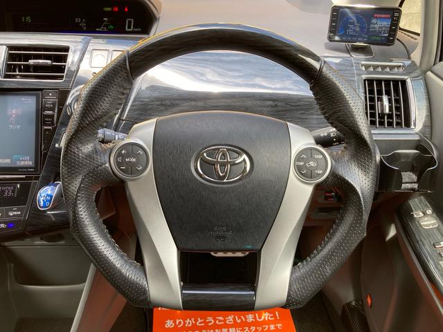 プリウスアルファ Ｓ　Ｌセレクション　新品社外１９アルミ　車高調　タイヤ４本新品　純正ＳＤナビフルセグＴＶ　ＤＶＤ　Ｂｌｕｅｔｏｏｔｈ　ＥＴＣ　バックカメラ　ワンオーナー　プッシュスタート　コンビハンドル　革調シートカバー　ハイブリッド車（16枚目）