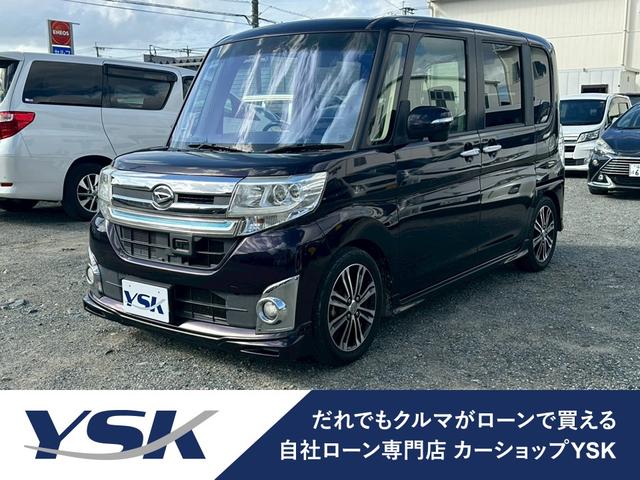 タント カスタムRS SA 3年保証 ターボ 8インチ大画面ナビ ローダウン 両側電動スライドドア Bluetooth対応 CD録音 DVD再生 ローダウン 新品シートカバー プッシュスタート 純正アルミ キーフリー ETC(2枚目)