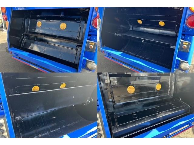 エルフトラック 　パッカー車　塵芥車　５立米　巻き込み式　回転板式　排出ダンプ式　モリタ　パックマスターα　２ｔ積　連続スイッチ　汚水タンク　全面塗装済　車内清掃済　車体サイズ長５２５／幅１８５／高２２７（ｃｍ）（5枚目）