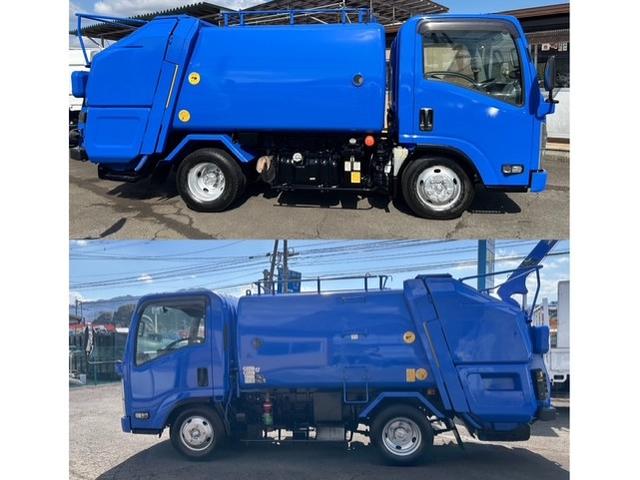 エルフトラック 　パッカー車　塵芥車　５立米　巻き込み式　回転板式　排出ダンプ式　モリタ　パックマスターα　２ｔ積　連続スイッチ　汚水タンク　全面塗装済　車内清掃済　車体サイズ長５２５／幅１８５／高２２７（ｃｍ）（23枚目）