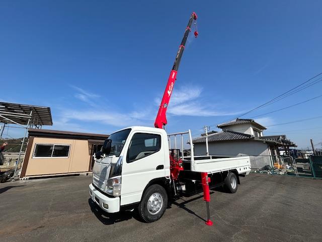 キャンター 超ロング　ワイド超ロング　４段クレーン　２．９ｔ吊　ユニック　フックイン　走行９．２万キロ　３．４ｔ積　６速ＭＴ　車検Ｒ８年６月　全面塗装済（3枚目）