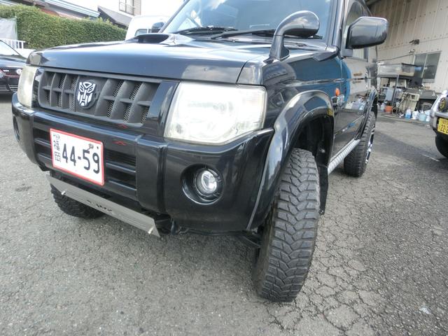 キックス RX 4WD ターボ 5MT リフトアップ公認 マッドタイヤ MKWアルミホイール オーバーフェンダー JAOSアンダーガード JAOSマッドフラップ 社外マフラー (ブラック)(63枚目)