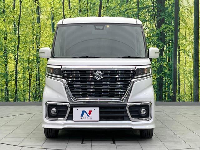 スペーシアカスタム ハイブリッドＸＳターボ　両側電動スライドドア　衝突軽減装置　禁煙車　ＳＤナビ　バックカメラ　ＥＴＣ　Ｂｌｕｅｔｏｏｔｈ　スマートキー　シートヒーター　ハーフレザーシート　ＬＥＤヘッドライト　ＬＥＤフォグランプ　クルコン（14枚目）