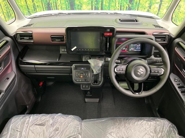 スペーシアカスタム ハイブリッドＸＳ　純正９型ナビ　届出済未使用車　両側電動ドア　全周囲カメラ　衝突被害軽減システム　レーダークルーズ　ハーフレザーシート　コーナーセンサー　スマートキー　ＬＥＤヘッド　オートハイビーム　車線逸脱警報（2枚目）