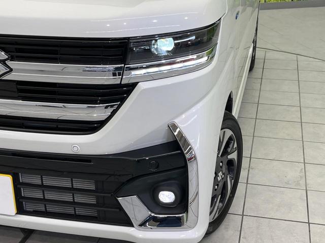 スペーシアカスタム ハイブリッドＸＳ　純正９型ナビ　届出済未使用車　両側電動ドア　全周囲カメラ　衝突被害軽減システム　レーダークルーズ　ハーフレザーシート　コーナーセンサー　スマートキー　ＬＥＤヘッド　オートハイビーム　車線逸脱警報（12枚目）