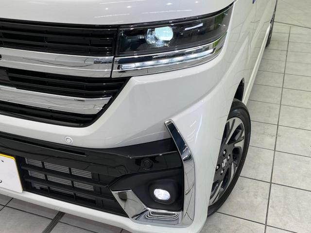 スペーシアカスタム ハイブリッドXS 純正9型ナビ 届出済未使用車 両側電動ドア 全周囲カメラ 衝突被害軽減システム レーダークルーズ ハーフレザーシート コーナーセンサー スマートキー LEDヘッド オートハイビーム 車線逸脱警報(12枚目)