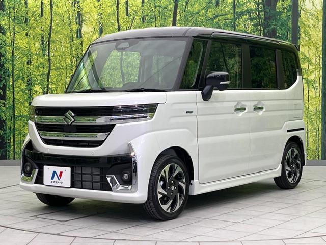 スペーシアカスタム ハイブリッドXS 純正9型ナビ 届出済未使用車 両側電動ドア 全周囲カメラ 衝突被害軽減システム レーダークルーズ ハーフレザーシート コーナーセンサー スマートキー LEDヘッド オートハイビーム 車線逸脱警報(25枚目)