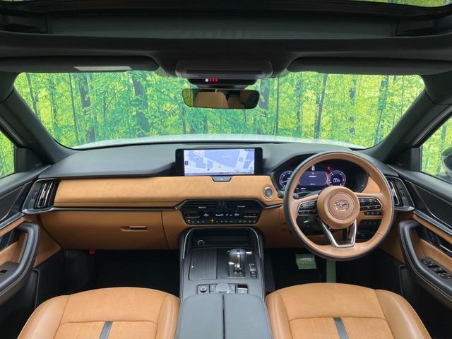 ＣＸ－６０ ＸＤ－ハイブリッド　プレミアムスポーツ　サンルーフ　衝突軽減装置　禁煙車　純正１２．３インチナビ　全周囲カメラ　ＢＯＳＥサウンド　本革茶シート　レーダークルーズ　ＥＴＣ　Ｂｌｕｅｔｏｏｔｈ　フルセグ　シートヒーター　シートエアコン（2枚目）