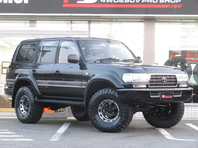 ランドクルーザー８０ ＶＸリミテッド　中期モデル　全塗装済黒　新品ヘッドライト　クリスタルレンズ　３インチＵＰ　社外ショック　プロコンプ製１６インチＡＷ　新品ＴＯＹＯ製ＭＴタイヤ　社外マフラー　シートカバー　社外ナビ　バックカメラ　ＥＴＣ（22枚目）