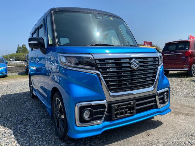 スペーシアカスタム ハイブリッドＸＳターボ　ターボ車　２トーンカラー　８インチナビ（Ｂｌｕｅｔｏｏｔｈ付・フルセグ）　全方位モニター　両側パワースライドドア　ＥＴＣ　前方ドラレコ　オートハイビーム　運転席シートヒーター　純正１５インチアルミ（2枚目）