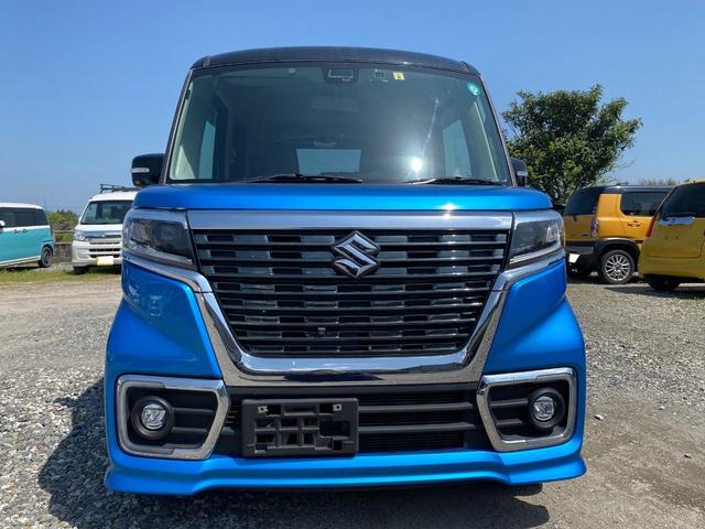 スペーシアカスタム ハイブリッドＸＳターボ　ターボ車　２トーンカラー　８インチナビ（Ｂｌｕｅｔｏｏｔｈ付・フルセグ）　全方位モニター　両側パワースライドドア　ＥＴＣ　前方ドラレコ　オートハイビーム　運転席シートヒーター　純正１５インチアルミ（3枚目）
