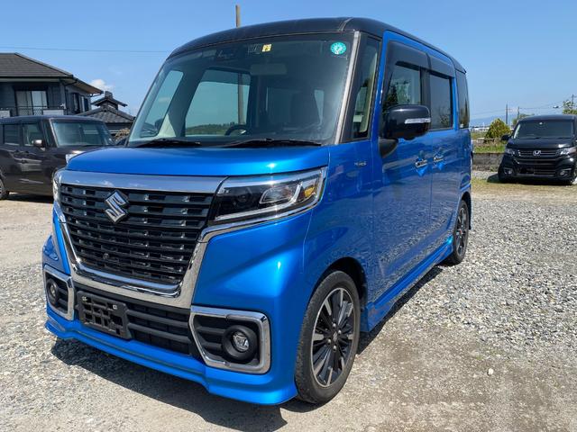 スペーシアカスタム ハイブリッドＸＳターボ　ターボ車　２トーンカラー　８インチナビ（Ｂｌｕｅｔｏｏｔｈ付・フルセグ）　全方位モニター　両側パワースライドドア　ＥＴＣ　前方ドラレコ　オートハイビーム　運転席シートヒーター　純正１５インチアルミ（5枚目）