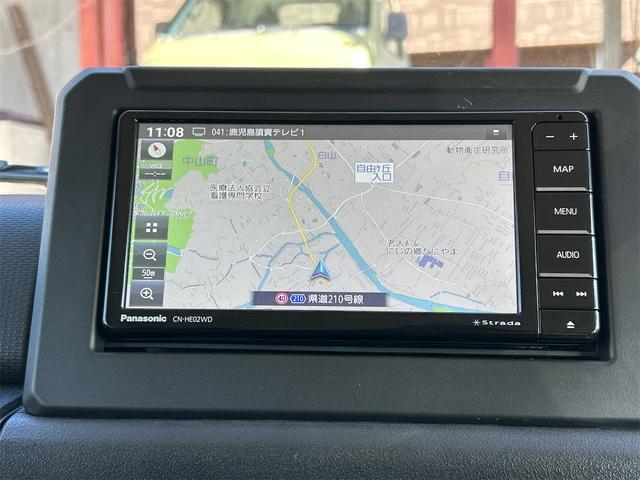 ジムニー ＸＬ　４ＷＤ　ＥＴＣ　バックカメラ　ナビ　ＴＶ　オートライト　スマートキー　アイドリングストップ　電動格納ミラー　シートヒーター　ＡＴ　盗難防止システム　ＡＢＳ　ＥＳＣ　ＣＤ　ＤＶＤ再生　ＵＳＢ（4枚目）