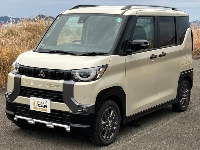 デリカミニ Ｔ　プレミアム　衝突軽減装置　オートハイビーム　ＬＫＡ　寒冷地　パワステ　Ａライト　フルタイム４ＷＤ　エアバッグ　ＬＥＤヘッド　ＥＳＣ　サイドカメラ　クルコン　キーフリー　ルーフレール　シートヒータ　セキュリティ（2枚目）