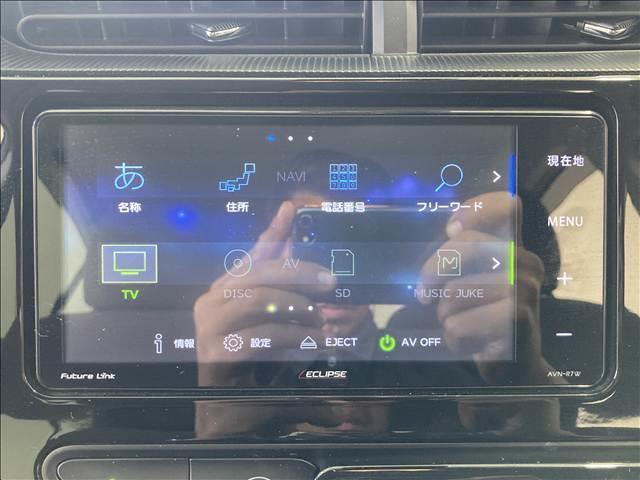 アクア Ｇ　禁煙車　安全装置　社外ナビ　Ｂカメラ　ＥＴＣ　衝突軽減ブレーキ　横滑り防止装置　クルーズコントロール　Ｂｌｕｅｔｏｏｔｈ接続　フルセグＴＶ　ＤＶＤ再生　スマートキー（8枚目）