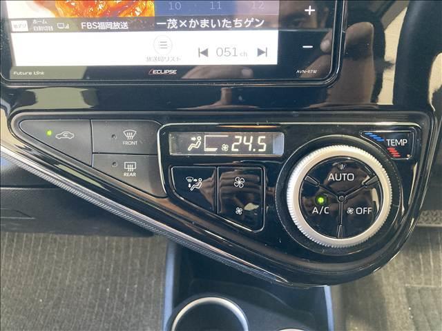 アクア Ｇ　禁煙車　安全装置　社外ナビ　Ｂカメラ　ＥＴＣ　衝突軽減ブレーキ　横滑り防止装置　クルーズコントロール　Ｂｌｕｅｔｏｏｔｈ接続　フルセグＴＶ　ＤＶＤ再生　スマートキー（12枚目）