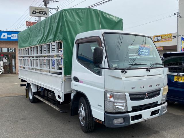 家畜運搬車 ウインチ付 新品幌 三方開 荷台内寸 長438 幅186 最大積載量3000kg NOx・PM適合車 バックカメラ ABS 運転席エアバック(2枚目)