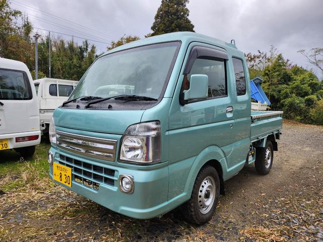 キャリイトラック 5速MT/4WD(HiLo切替)/デフロック/パワーウィンドウ/キーレスエントリー/パワステ/エアコン/エアバッグ装備/作業灯/荷台あおりアルミ縞板カバー(4枚目)