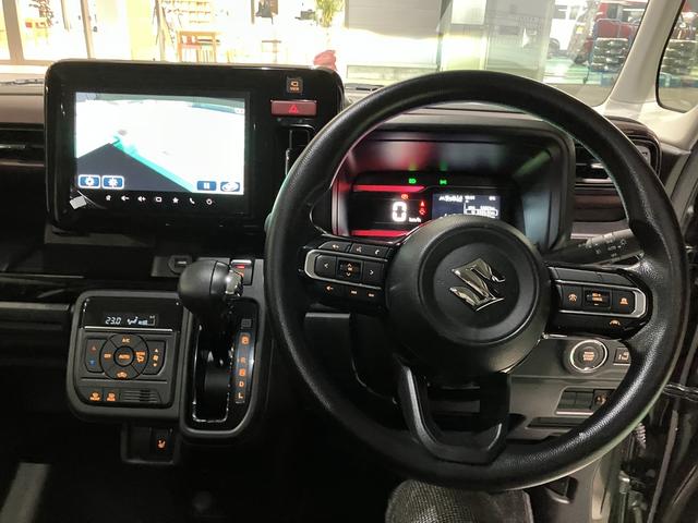 スペーシアカスタム ハイブリッドGS デュアルセンサーブレーキサポート2 マイルドハイブリッド 電動スライド 全方位ナビ CVT オートエアコン キーレススタート オートライト オーディオスイッチ LED ACC 電動パーキング アルミ(12枚目)