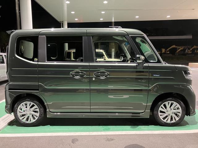 スペーシアカスタム ハイブリッドGS デュアルセンサーブレーキサポート2 マイルドハイブリッド 電動スライド 全方位ナビ CVT オートエアコン キーレススタート オートライト オーディオスイッチ LED ACC 電動パーキング アルミ(48枚目)